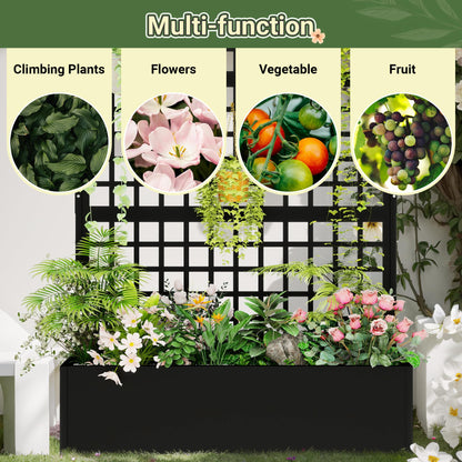 Toriexon Metal Planter with Trellis 72" x 47’’ x 16", Raised Garden Bed with Trellis, Planter Box with Privacy Screen for Climbing Plants, Flowers, Vegetables, Fruits