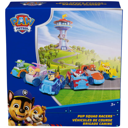 PAW Patrol Pup Squad Racers, 6-Pack of PAW Patrol Vehicles with Chase, Marshall, Skye, Rubble, Rocky, & Zuma, Kids Toys for Boys & Girls Ages 3 and Up