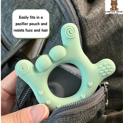 Silicone Hand Teether - I Love You Baby Teething Toy 0-12 Months | BPA - Free Toddlers Teething Relief | Massaging Teethers for Babies 3-6 Months | Infant Toy Teether 6-12 Months - Baby Gift