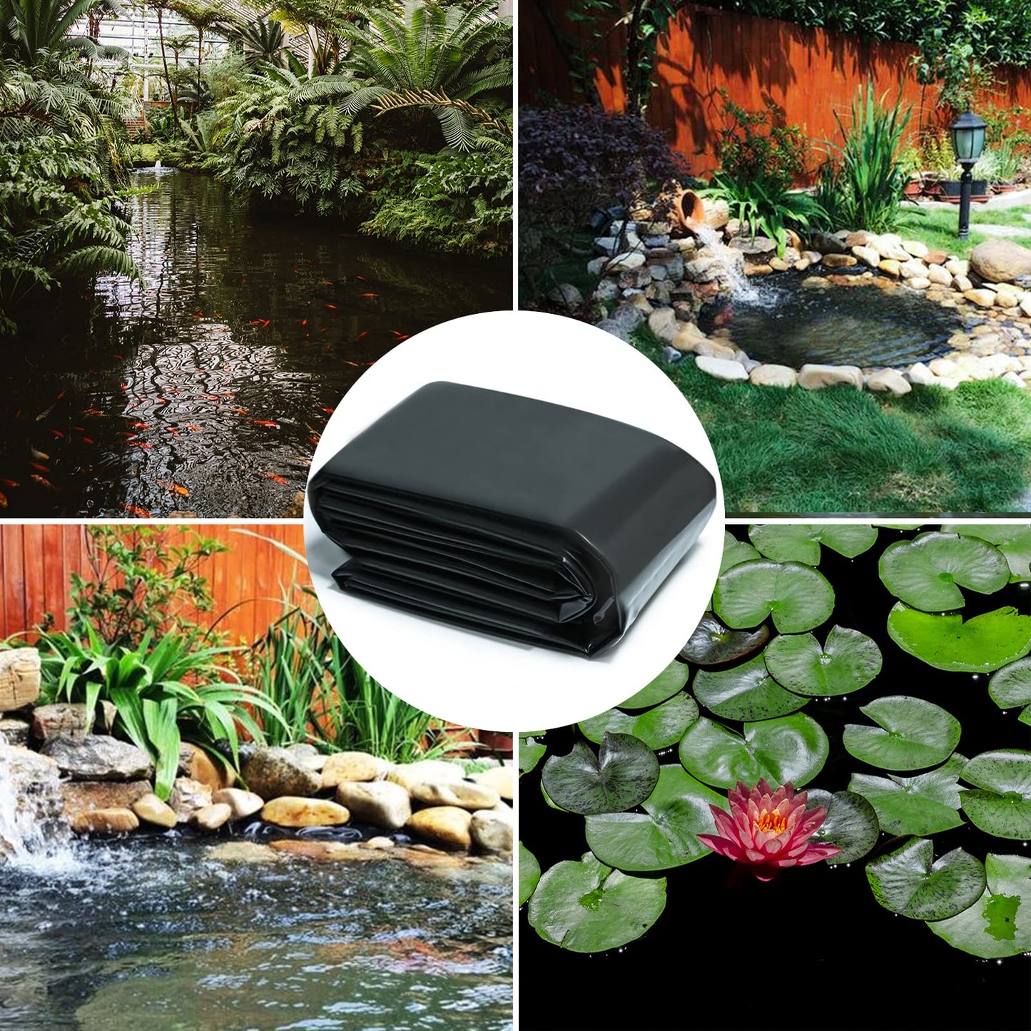 Goldshire 20 Mil LDPE Pond Liner for Fish Ponds, Water Features, Fountains, Waterfall and Water Garden (7 x 10FT)