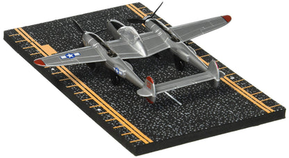 Hot Wings Planes P-38 Lightning with Connectible Runway Die Cast Plane, Grey Die Cast Plane in Aviation Museums Nationwide