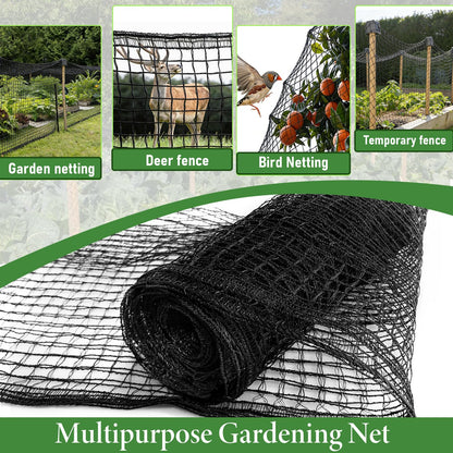 Deer Fence Netting, 4 x 75ft Heavy Duty Plastic Mesh Deer Netting, 55GSM Deer Fence for Garden, Reinforced Edges Anti Bird Netting Mesh for Trees Vegetable Raised Bed(55GSM, 4 x 75ft)