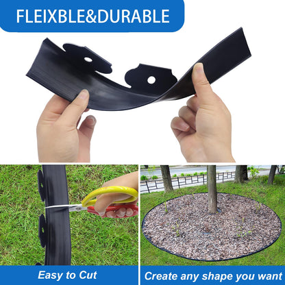 Landscape Edging Kit LOLEDE– 33FT Flexible Paver Edging, 4" Tall Lawn Border with 30 Rust-Resistant Stakes – Ideal for Flower Beds, Lawns, Driveways, and Gardens