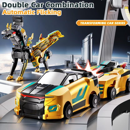 KIZONLY Collision Transforming Dinosaur Car Toy, 2 in 1 Magnet Cars Transform into Dinosaur Toys, Fun Robot Dinosaur Toy Cars Birthday Gift for Kids Boys Girls Age 4-6 6-12 Year Old