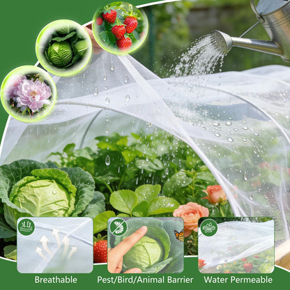 Garden Netting for Raised Beds 2 Pack, Raised Garden Bed Plant Netting Cover Mesh for Garden Protection, Rectangular Bird Netting Pest Barrier Screen Insect Net for Vegetables Fruits, 4x2x1ft, White