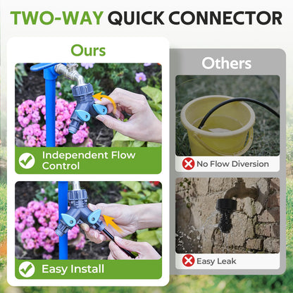 HIRALIY 80ft Push-to-Connect Drip Irrigation Kit, Adjustable Plant Watering System, for Garden Raised Bed Saving Water Automatic Irrigation Equipment with Drip Emitters, Tubing, Connectors