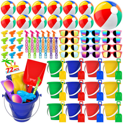 GIFTINBOX Pool Party Favors Beach Party Favors - Pool Toys For Kids Ages 3 4 5 6 7 8 Beach Balls Bulk, Kids Sunglasses, Bubble Wands, Summer Toys for Party Supplies Birthday