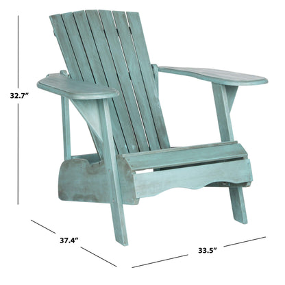 Safavieh Outdoor Collection Mopani Adirondack Chair, Beach House Blue