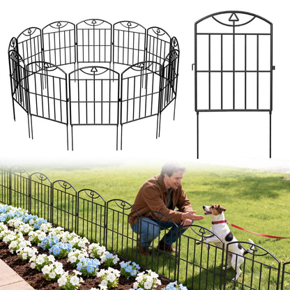 Garden Fence 17in (H) x21ft (L), 20 Pack Rustproof Metal No Dig Animal Barrier, Decorative Garden Border Fence Panels, for Dogs, Flower Bed, Patio