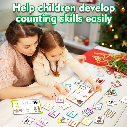 Kasfalci Number Puzzle Cards,Counting Toys,Math Manipulatives,Math Games for Kids,Toddler Puzzles,Matching Games,Preschool Learning Activities,Kindergarten Classroom Must Haves,Homeschool Supplies