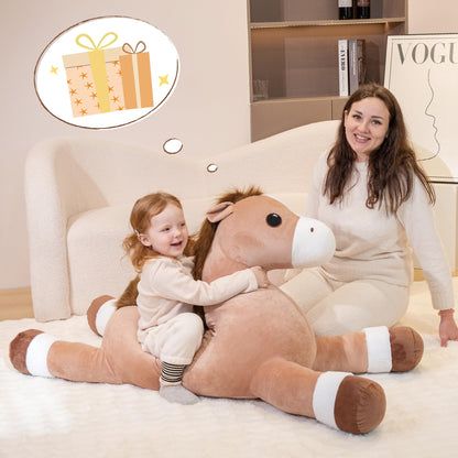 Jrystar Giant Horse Stuffed Animals, Large Stuffed Horse Plush Pillow, 37" Soft Large Stuffed Pony, Cute Farm Animals Plush Toys, Gifts for Kids Boys Girls on Birthday Children's Day Christmas