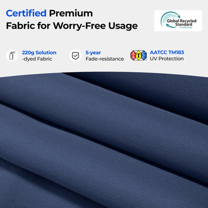 HOMSHADE 9FT 3-Tiers Outdoor Patio Umbrella with 5-Year Fade Resistant,Vented Outdoor Commercial Market Umbrella with UPF50+ UV Protection & Push Button Tilt and Crank for Pool,Backyard(Navy Blue)