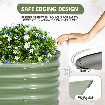 Permade Galvanized Raised Garden Bed Outdoor- 2 Pcs Raised Beds for Gardening| Metal Planter Box, Steel Raised Garden Bed Kit with Gloves for Vegetables, Flower, Herbs (6x2x1.4FT, Green)