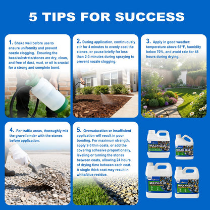 Mulch Glue for Landscaping,32 OZ Rock Glue & Gravel Binder, Water-Based Non-Toxic Landscape Adhesive, Weather-Resistant Mulch Anchor for Pea Gravel, Pebbles, Wood Chips & Decorative Stone