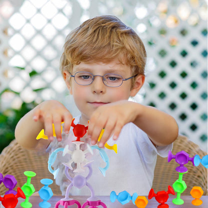 Toddler Bath Toys for Kids Ages 4-8，Suction Cup Fidget Spinner Baby, 42 pcs Suction Bathtub Toys for Toddlers 3-5, Starter Sticky Blocks for Bathtub, Sensory Toy for Kids 3 and Up