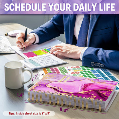 Planner 2026-2027, Large 18 Months Academic Daily Weekly Monthly Planner Yearly Agenda Jan. 2026–June. 2027, 7.9" x 9.8", Page Tabs, Separator Page, Pocket Folder, Bookmark, Stickers, Sticky Note Set