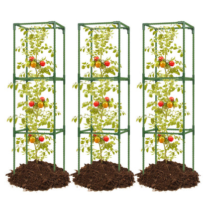 joyhalo 3 Pack Tomato Cage for Garden, 47 Inch Heavy-Duty Tomato Trellis, Height Adjustable Garden Trellis for Climbing Plants Vegetables Flowers Cucumber Peony
