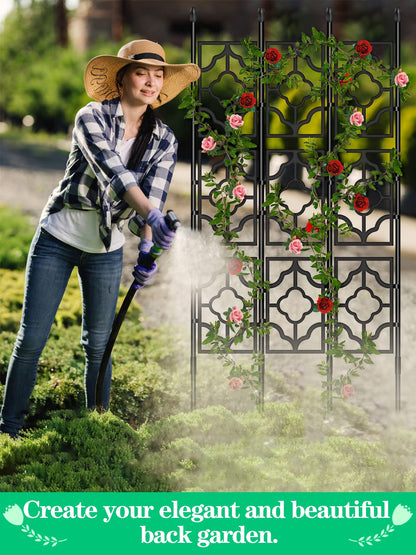 Garden Trellis for Climbing Plants Outdoor, Kalolary Screen Garden Trellis Rustproof Vine Trellis Frame Cucumber Trellis Grow Support for Outdoor Indoor Fruits Vegetables Flowers Potted Plants