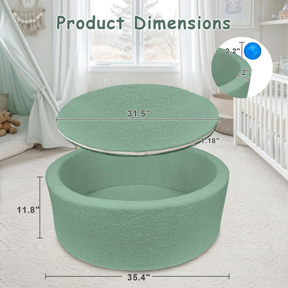 MEOGETY Kids Foam Ball Pits for Toddlers Babies Dogs Cats, Soft Infant Baby Ball Pit Pool for Girls and Boys Gifts, (Balls NOT Included) Imitation Teddy Colours