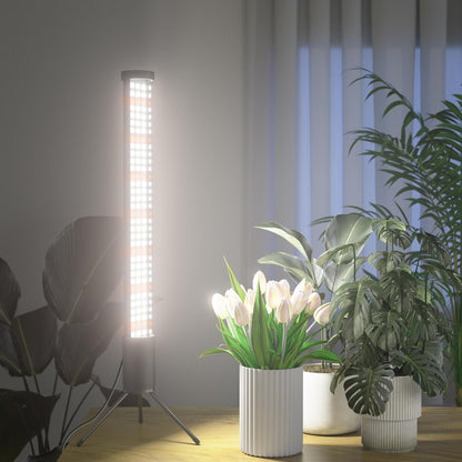 AWLYLNLL 2 Pack Grow Lights for Indoor Plant, 6000K T10 Vertical Standing LED Full Spectrum Plant Lights for Indoor Growing, 5-Level Dimmable, Auto On Off Timing 4/8/12/18Hrs,18.9‘’ Height