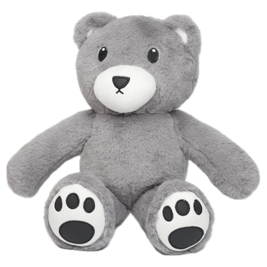 HUGWIMI Huggable Gray Teddy Bear, Soft Stuffed Plushie - Easter Gifts for Kids and Teen Girls, 16 Inches