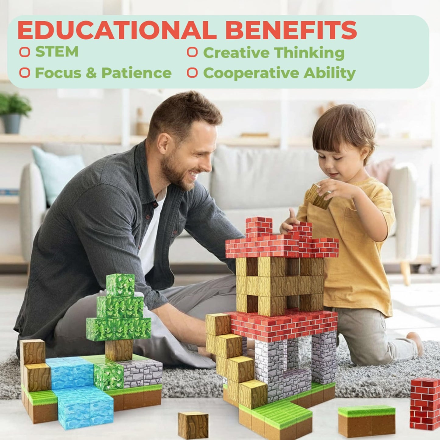 FEBABU 154PCS Magnetic Blocks - Build Animal Forest Set, Magnetic Tiles Building for Boys & Girls Age 3-8, STEM Montessori Sensory Toys for Toddlers Kids Gifts for 3+ Years Old, Construction Toy