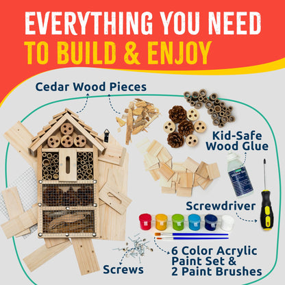 SparkJump Premium Bug Hotel Kit and Picnic Table Feeder for Squirrels