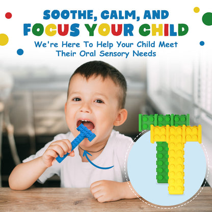 Lull Kids Chewy Sensory Toys for Kids with Autism Sensory Product for Adults Teens Toddlers, ADHD Tools for Kids, ADHD Toys for Autistic Children, Oral Motor Tool Tube, Mouth Toys, Chew Stick (4 Pack)
