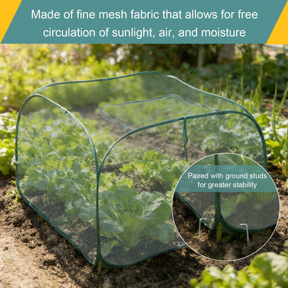 EATAKWARD 2 PCS Foldable Plant Protector, 35" x 35" x 27.5" Pop-Up Mesh Cover, Bird Betting for Garden, Garden Bed Cover for Outdoor Vegetables, Fruits, and Flowers