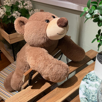 Fiosnow Weighted Stuffed Animals for Adults Brown Bear 3.5lbs 24" Weighted Plush Animals for Kids Throw Pillow Hugging Toys
