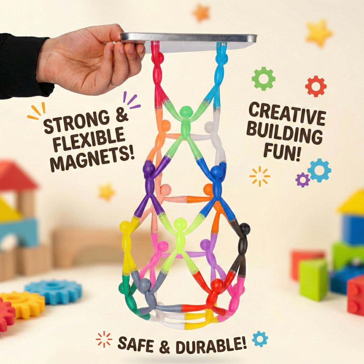 MAGMEN Magnetic Fidget Toys 40PC Ultimate Set - 20 Classic + 20 Enhanced Grip X3 - STEM Travel Toys Kids ADHD Autism - Easter Basket Stuffers Family Pack - Desk Toys Adults