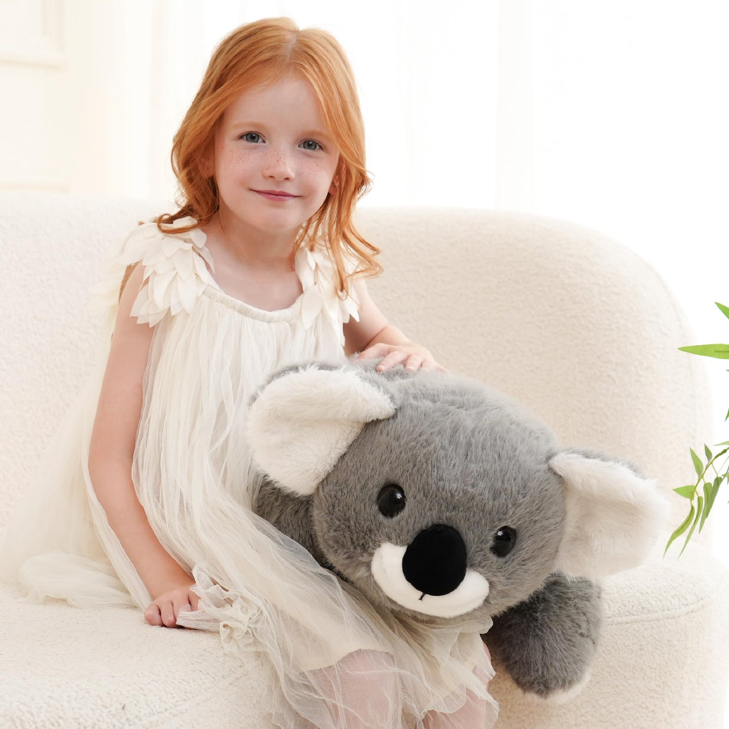 AmyToo Weighted Stuffed Animals, Giant Koala Stuffed Animal, Weighted Koala Plush, Toy Gifts for Kids & Adults, Gray, 4.5 lbs, 25 Inch