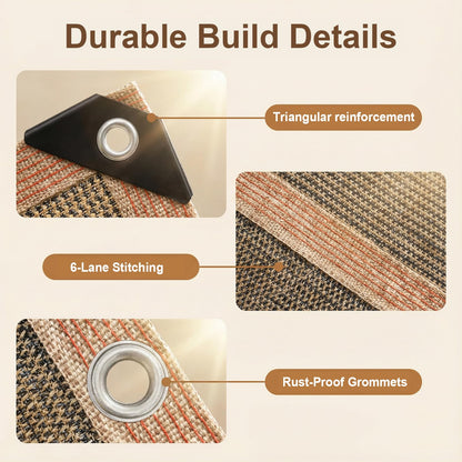 LCYFBE 90% Sun Shade Cloth with Grommets, 6.5 x 10 FT Pergola Replacement Shade Cover Canopy Privacy Screen for Outdoor Patio Garden, Mocha