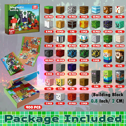 Annexfun Magnetic Blocks - 400PCS Magnetic Building Blocks Toys Forest Portal, Magnetic Tiles Kids Build Cubes 2026 Upgraded STEM Game Toys, Christmas Birthday Gifts for Boys & Girls Ages 3+