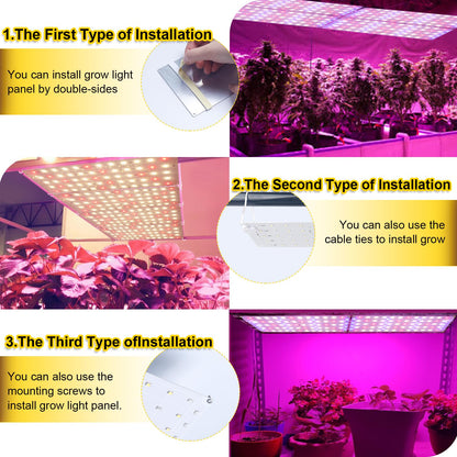 Grow Light, 40W Ultra-Thin LED Grow Lights for Indoor Plants Full Spectrum, 4/8/12H Timer Plant Light Panel, 304 LEDs Under Cabinet Plant Growing Lamp Strip Panel for Seedlings, Veg, Flowers (4pcs)
