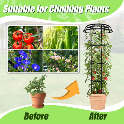 Quibbay Garden Trellis for Climbing Plants Outdoor, 65 Inch Mushroom Top Trellis for Climbing Plants, Plant Trellis Support for Potted Plants Climbing Vine Rose Clematis Vegetable Trellis, 1 Pack