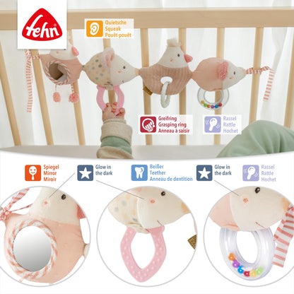 Fehn FeehnLAND Stroller Chain, Mobile Chain with Cute Hanging Figures, Flexible Hanging Motor Activity Toy, Play Bow for Babies and Toddlers from Birth