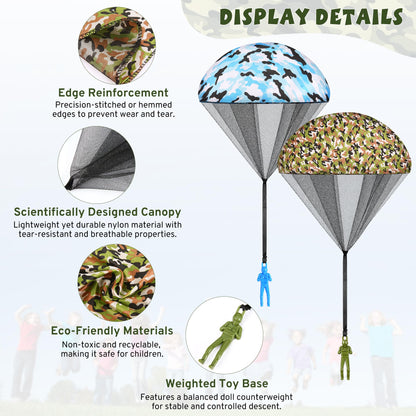 Parachute Toy for Kids, Army Outdoor Toys Flying Parachute Men, Inside & Outside Toys for or 3 4 5 6 7 8 9 10 11 12 Year Old, Easter Basket Stuffers for Kids Idea 2026 Unique Boys Party Favors
