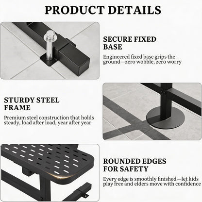 DWVO Heavy Duty Park Bench for Outside 6ft Metal with Backrest Weatherproof Coated Steel Commercial Grade Furniture Set Industrial Mesh Design for Garden Patio Public Areas
