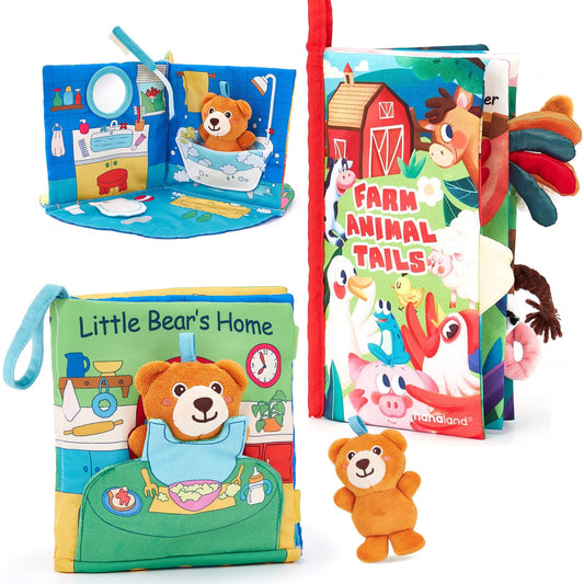 hahaland Baby Books 0-6 Months - 3D Touch and Feel Soft Activity Books Tummy Time Sensory Baby Toys