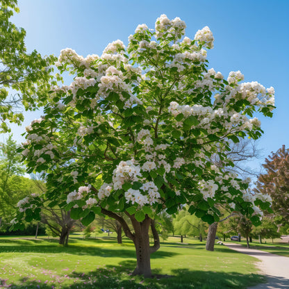 5 Northern Catalpa Trees - 12-18" Tall Live Plants - Ornamental Flowering Shade Trees - Catalpa speciosa - (5 Pack)