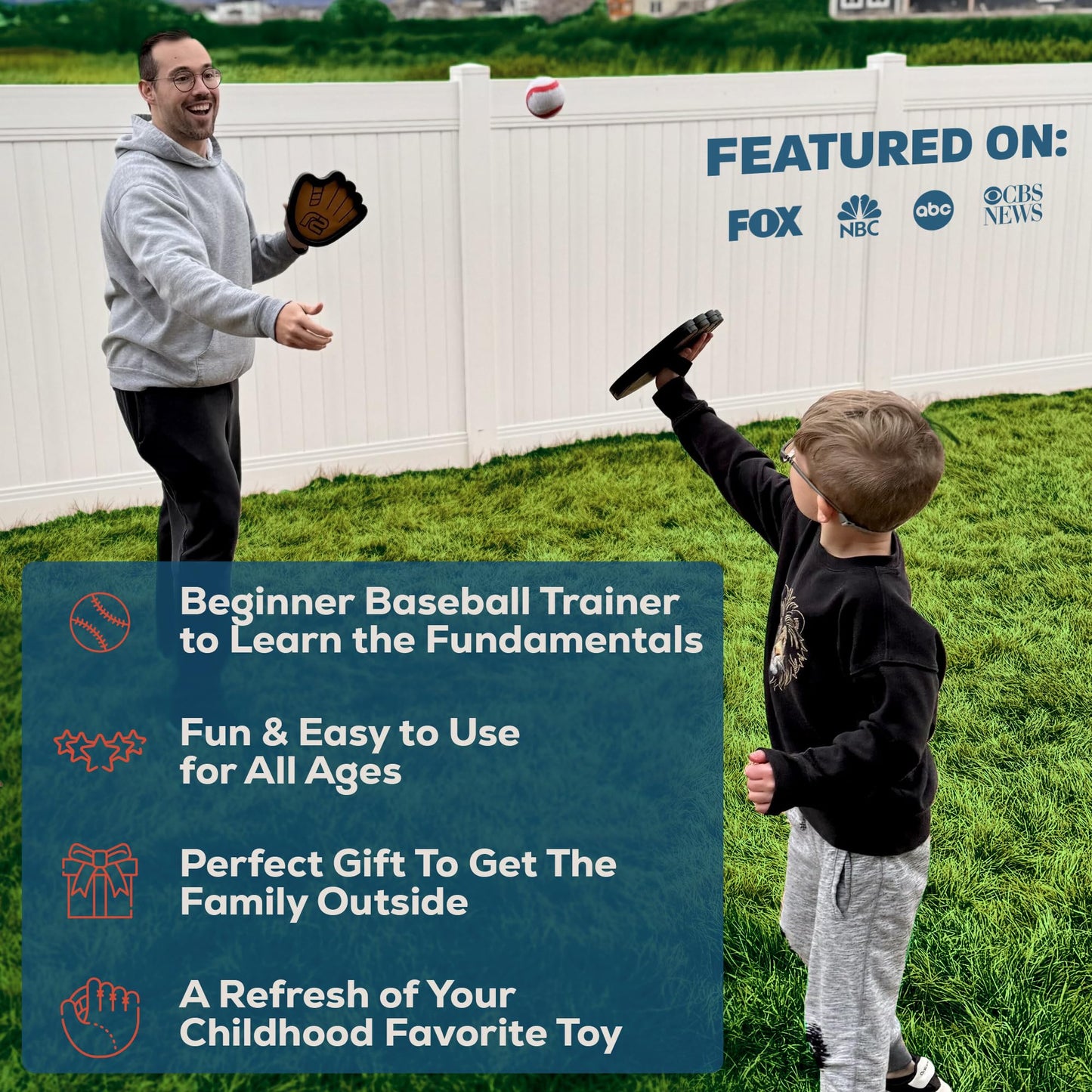 Toss and Catch Ball Set: Fun Ball and Catch Game - Best Baseball Gifts for Boys & Girls - Toys for 2 3 4 Year Old Boys - Toddler Boy Toys & Gift Idea for 9 8 7 6 5 4 3 + Year Old Boy Birthday Gift
