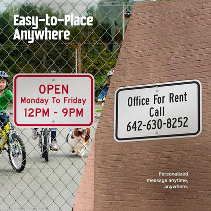 SmartSign 12"x18" Custom Sign, Add Your Text and Choose Color 63 mil Laminated Rustproof Aluminum, Fade-Proof, Personalize for Business, Home, Airbnb, Delivery, Made in USA