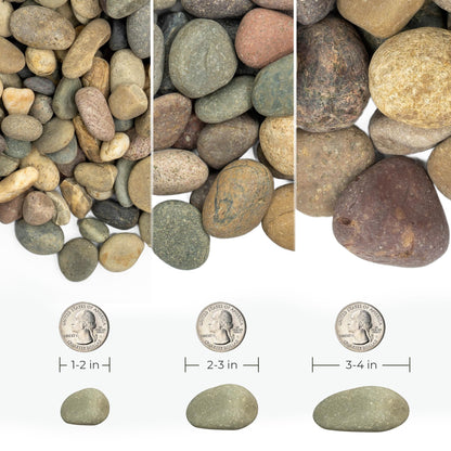 VINICS 20lbs Large River Rocks for Landscaping, 3-4 Inch Natural Unpolished Bulk Pebbles, Hand-Picked Premium Stones for Garden Design Fish Tank, Flower Pots, Pathways and Backyard, Mixed Color