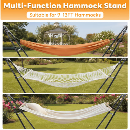 NEWBULIG Double Hammock Stand Only, 450 Pound Capacity, Fits 9 to 14 Feet Hammocks, Heavy Duty Hammock Stand for Outside for Garden Backyard Patio Pool Beach with Carrying Case