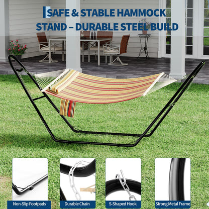 Garvee Universal Double Hammock Stand, 550-Pound Capacity, Heavy-Duty Hammock Stand for Outside, Fits 9 to 14 Foot Hammocks, Black