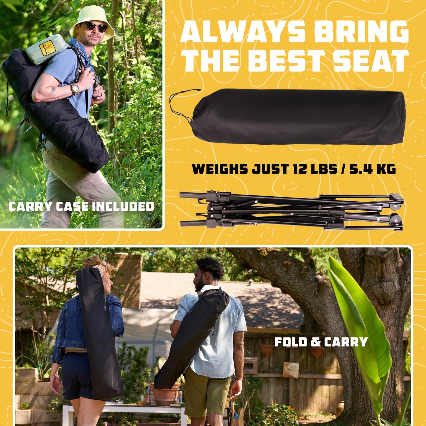 Wise Owl Outfitters Hammock Chair for Adults – Comfortable Portable Folding Rocking Camping Chair with Carry Bag – Great for Lawn, Campsite & Outdoors