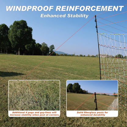 Poultry Electric Netting Fence - 47.3''H (can be Manually Raised to 59.1''H) x 65.6'L for Flying Chicken, Sheep, Goats in Farms, Ranches and Gardens, PK1