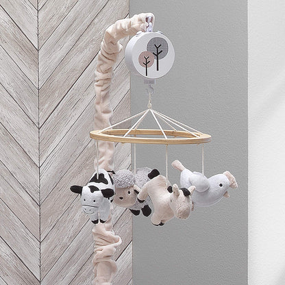 Lambs & Ivy Baby Farm Animals Musical Baby Crib Mobile Soother Toy