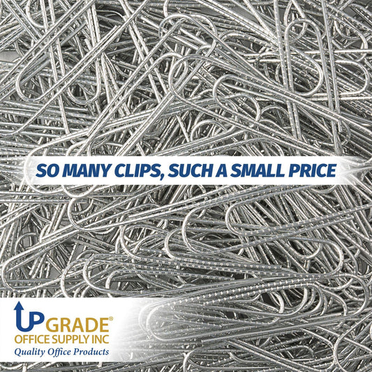Upgrade Office Supply Jumbo Paper Clips, Non Skid, 1.9 Inch, 600 Count (6 Boxes of 100), Silver, Made in USA